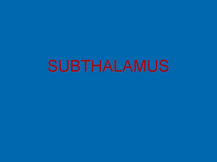 SUBTHALAMUS 