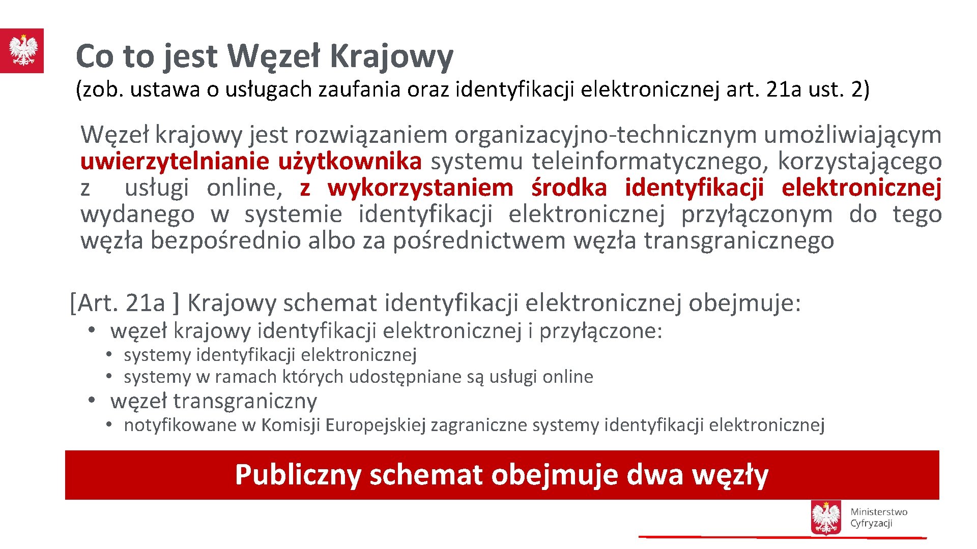 Co to jest Węzeł Krajowy (zob. ustawa o usługach zaufania oraz identyfikacji elektronicznej art.