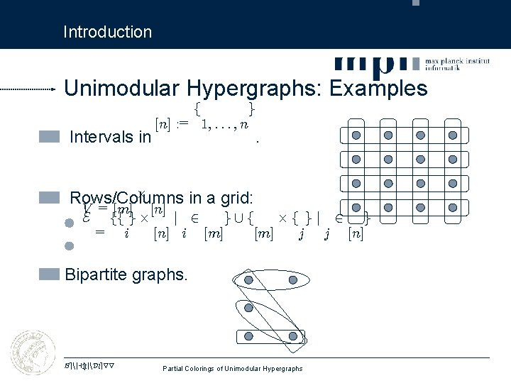 Introduction Unimodular Hypergraphs: Examples f Intervals in g [n] : = 1; : :