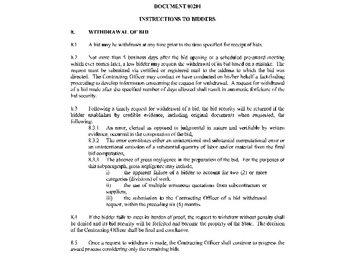 Preparing a Post Bid Report NYS OGS Design