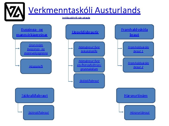 Verkmenntaskóli Austurlands Inntökuskilyrði námsbrauta Bygginga- og mannvirkjagreinar Uppeldisbrautir Framhaldsskóla braut Grunnnám bygginga- og mannvirkjagreina