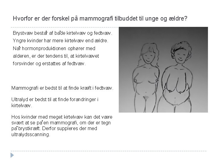 Hvorfor er der forskel på mammografi tilbuddet til unge og ældre? Brystvæv besta r