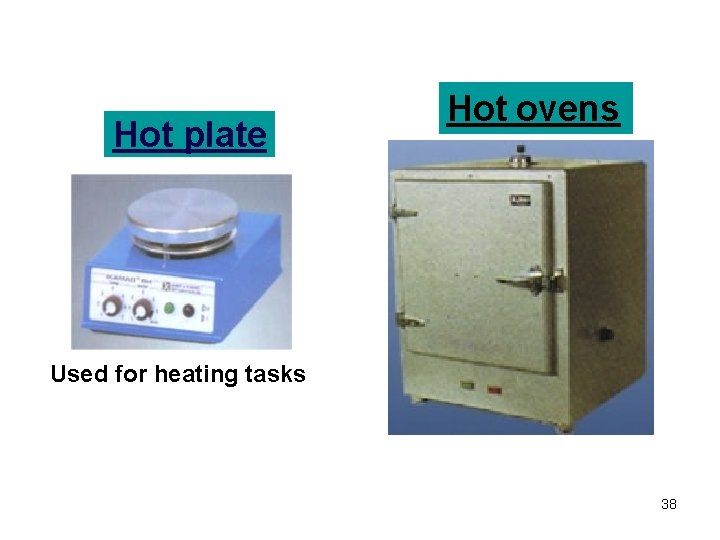 Hot plate Hot ovens Used for heating tasks 38 