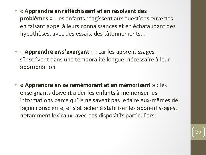  • « Apprendre en réfléchissant et en résolvant des problèmes » : les