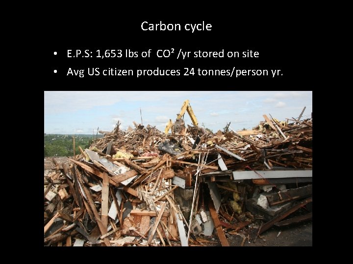 Carbon cycle • E. P. S: 1, 653 lbs of CO² /yr stored on