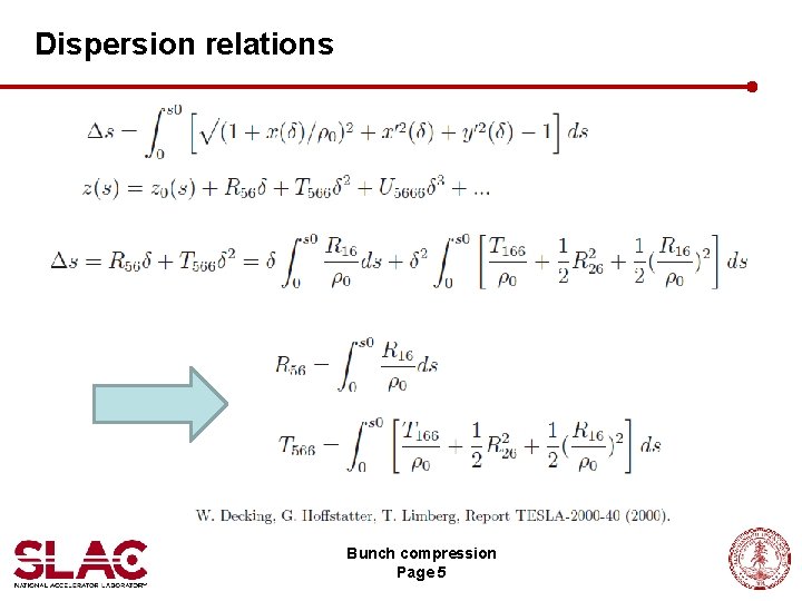 Dispersion relations Bunch compression Page 5 