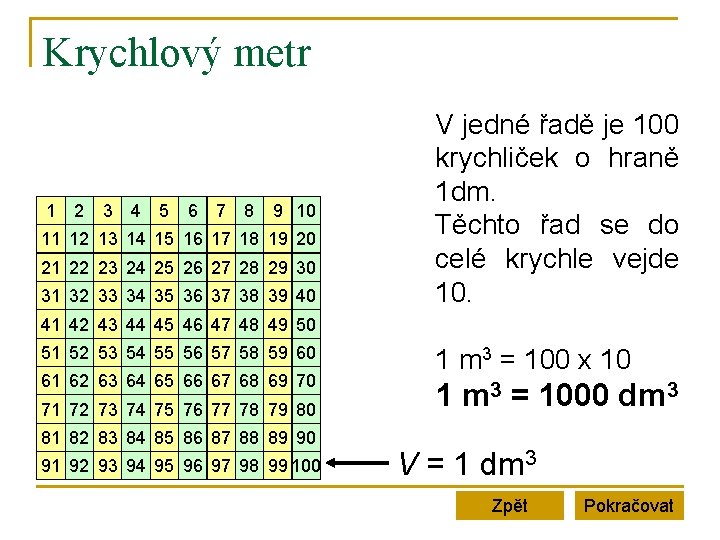 Krychlový metr 1 2 3 4 5 6 7 8 9 10 11 12