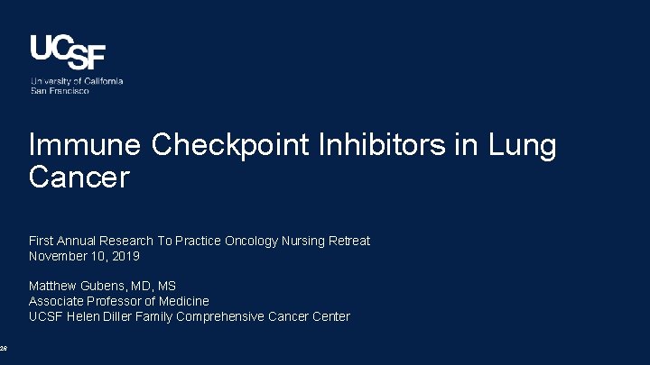 26 Immune Checkpoint Inhibitors in Lung Cancer First Annual Research To Practice Oncology Nursing