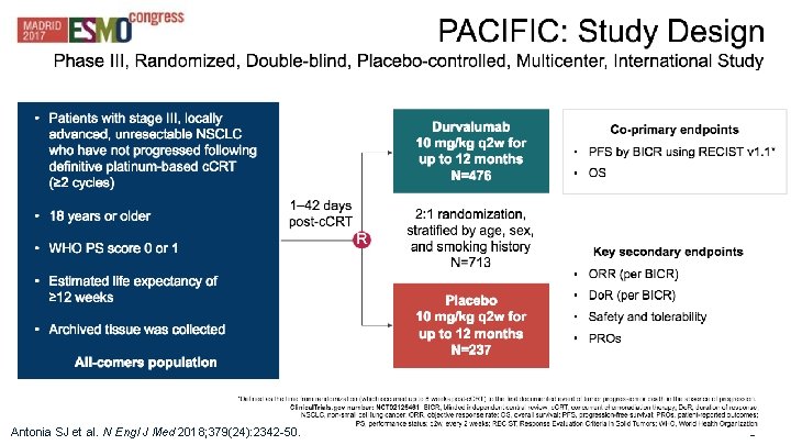 28 Antonia SJ et al. N Engl J Med 2018; 379(24): 2342 -50. 