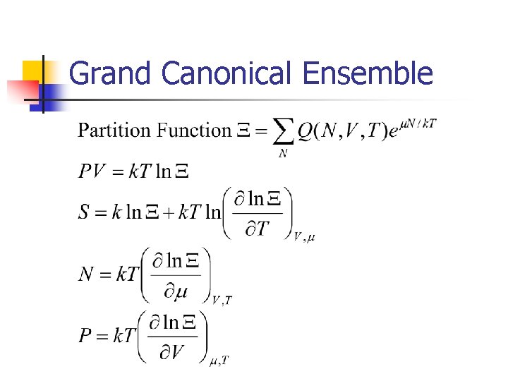 Grand Canonical Ensemble 