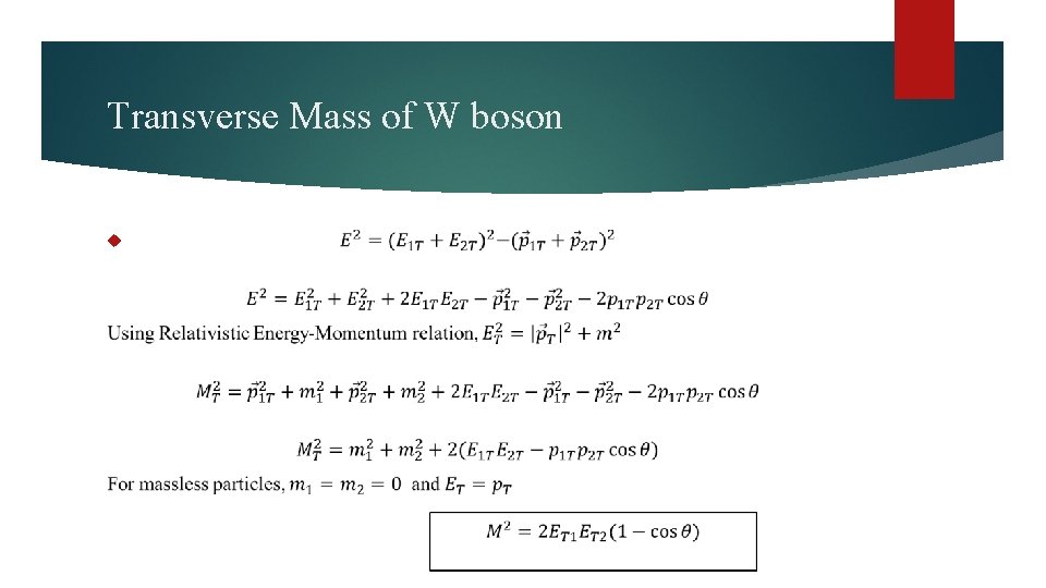 Transverse Mass of W boson 