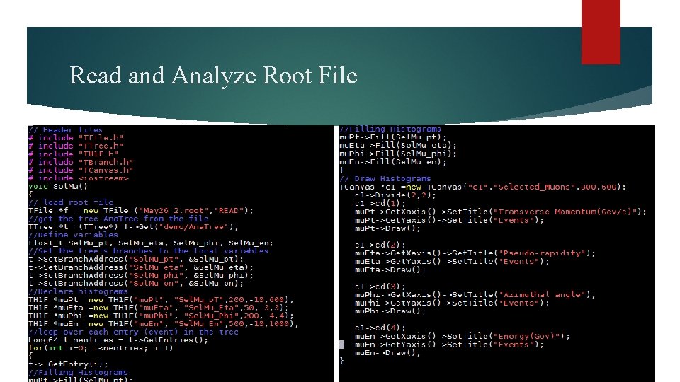 Read and Analyze Root File 