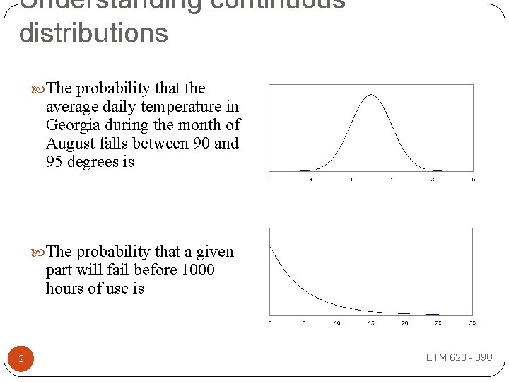 Understanding continuous distributions The probability that the average daily temperature in Georgia during the