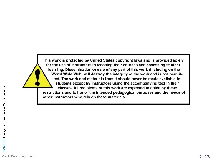 © 2012 Pearson Education 2 of 26 PART IV Concepts and Problems in Macroeconomics