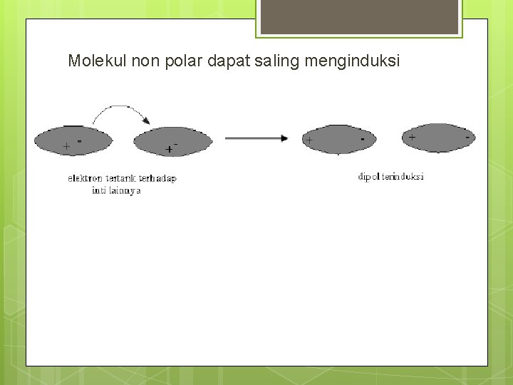 Molekul non polar dapat saling menginduksi 