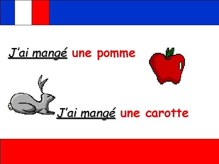 J’ai mangé une pomme J’ai mangé une carotte 