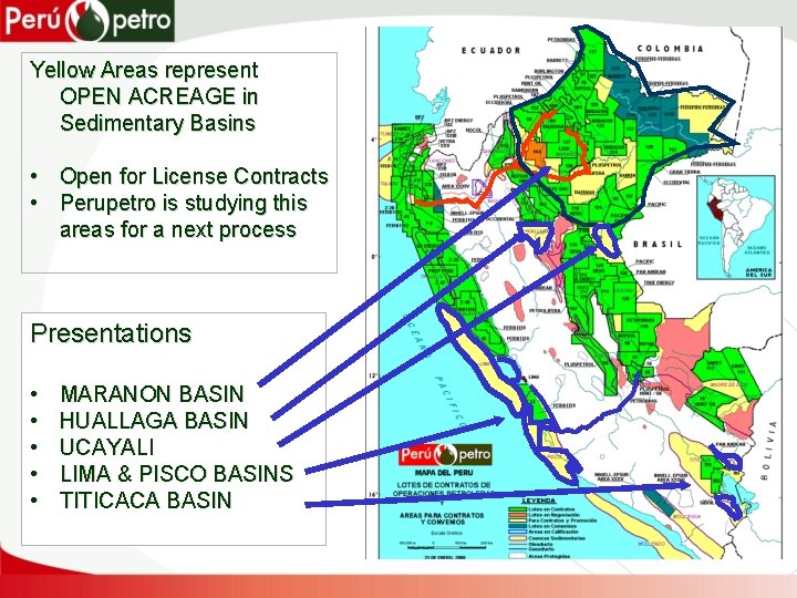 Yellow Areas represent OPEN ACREAGE in Sedimentary Basins • Open for License Contracts •