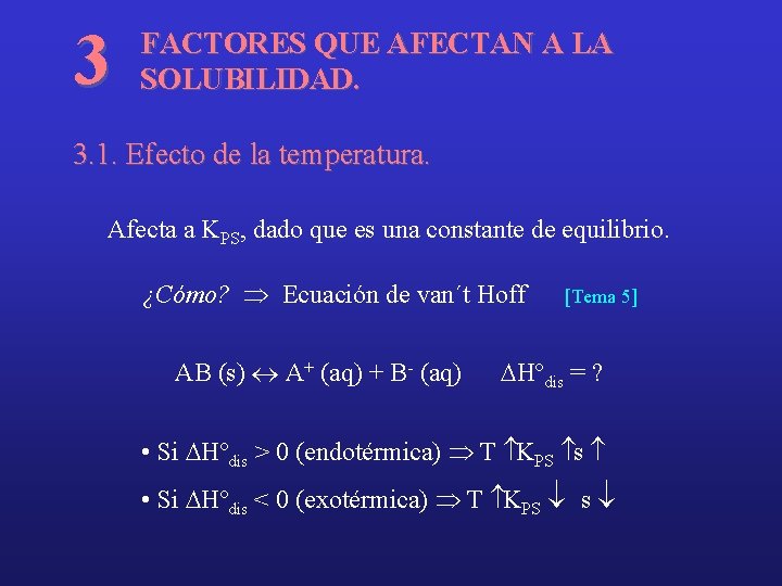 3 FACTORES QUE AFECTAN A LA SOLUBILIDAD. 3. 1. Efecto de la temperatura. Afecta