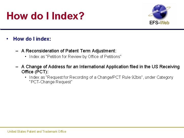 How do I Index? • How do I index: – A Reconsideration of Patent