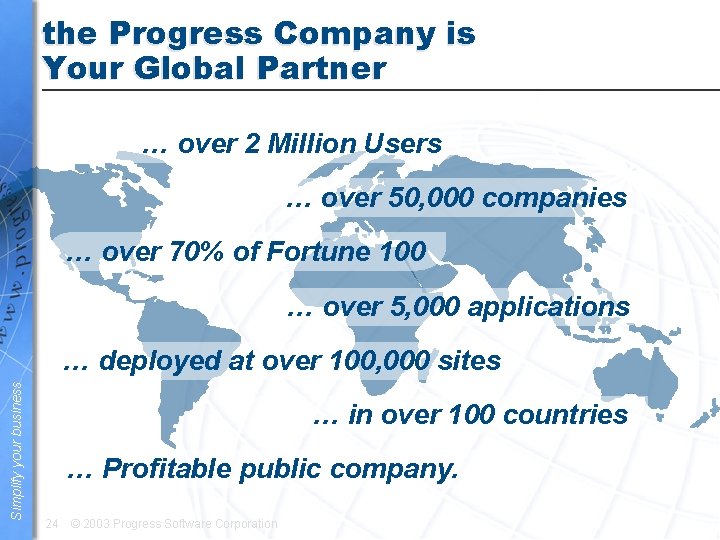 the Progress Company is Your Global Partner … over 2 Million Users … over