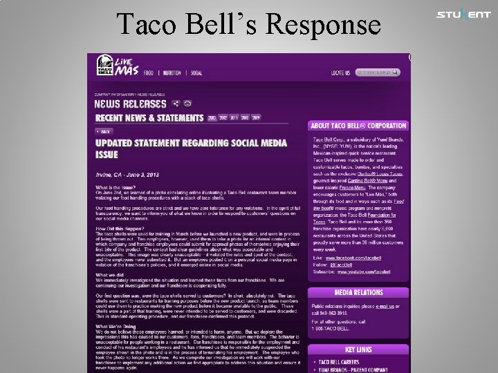 Taco Bell’s Response 