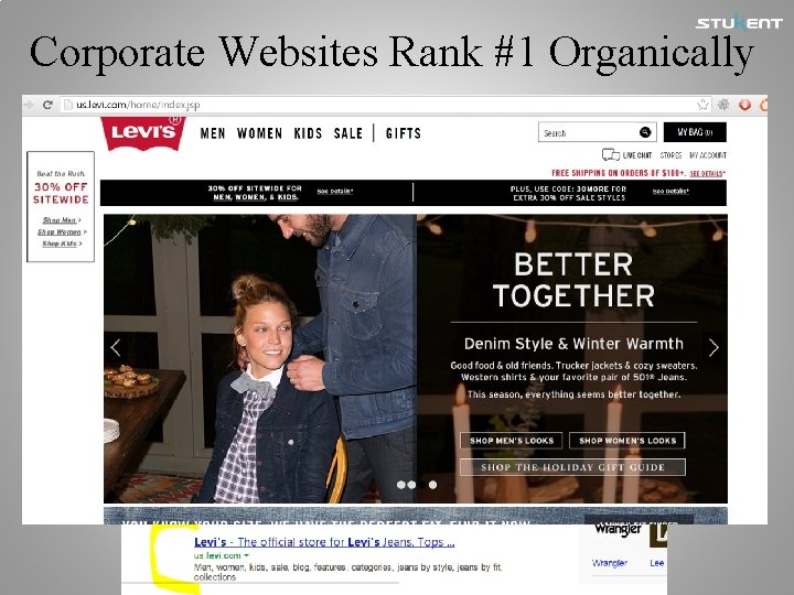 Corporate Websites Rank #1 Organically 