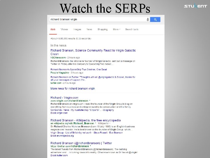 Watch the SERPs 