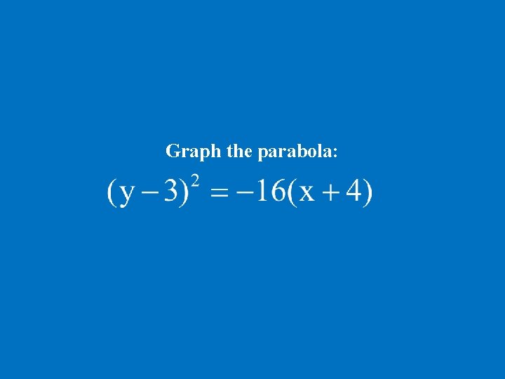 Graph the parabola: 