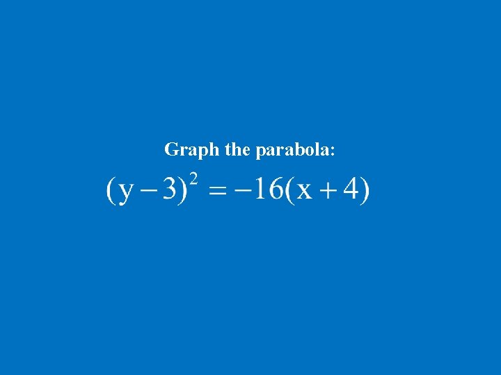 Graph the parabola: 