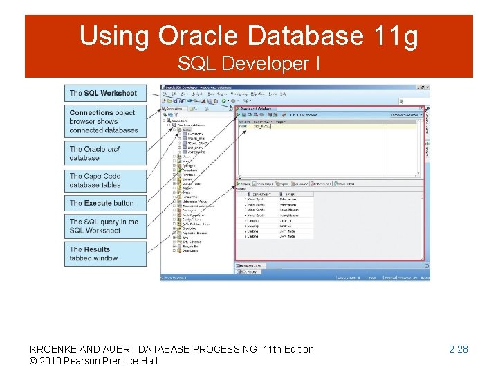 Using Oracle Database 11 g SQL Developer I KROENKE AND AUER - DATABASE PROCESSING,