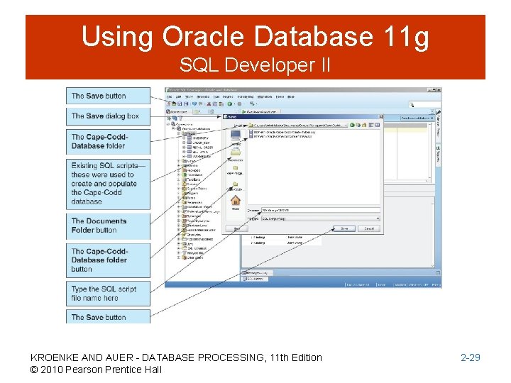 Using Oracle Database 11 g SQL Developer II KROENKE AND AUER - DATABASE PROCESSING,