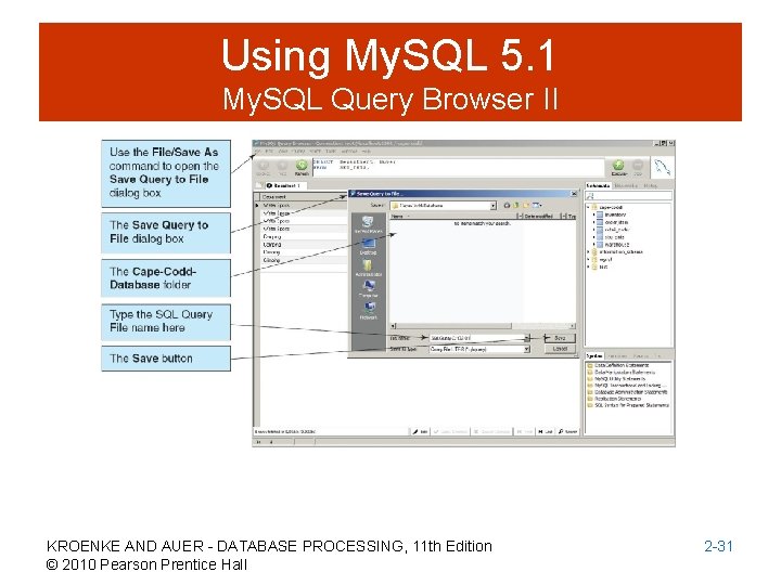 Using My. SQL 5. 1 My. SQL Query Browser II KROENKE AND AUER -