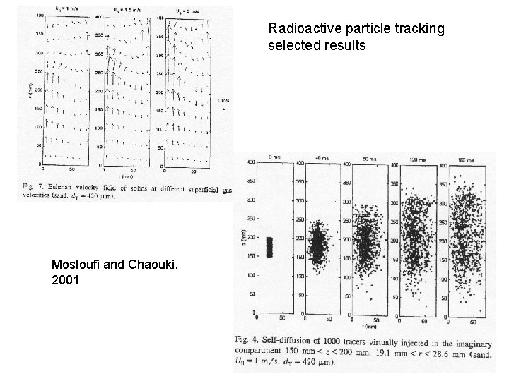 Radioactive particle tracking selected results Mostoufi and Chaouki, 2001 