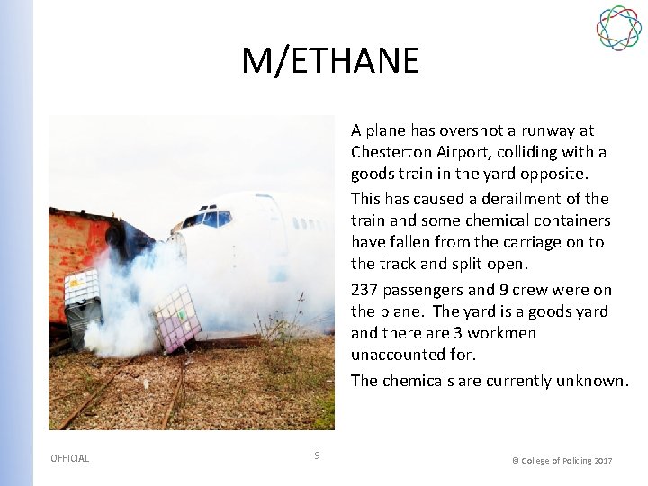 M/ETHANE A plane has overshot a runway at Chesterton Airport, colliding with a goods