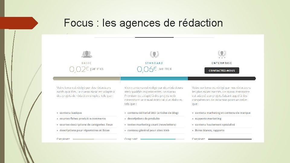 Focus : les agences de rédaction 