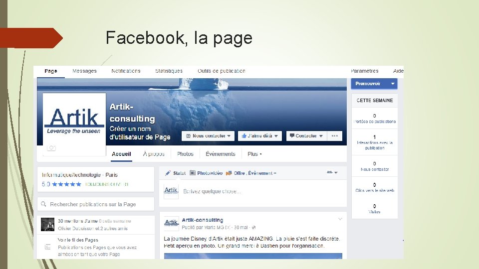 Facebook, la page 