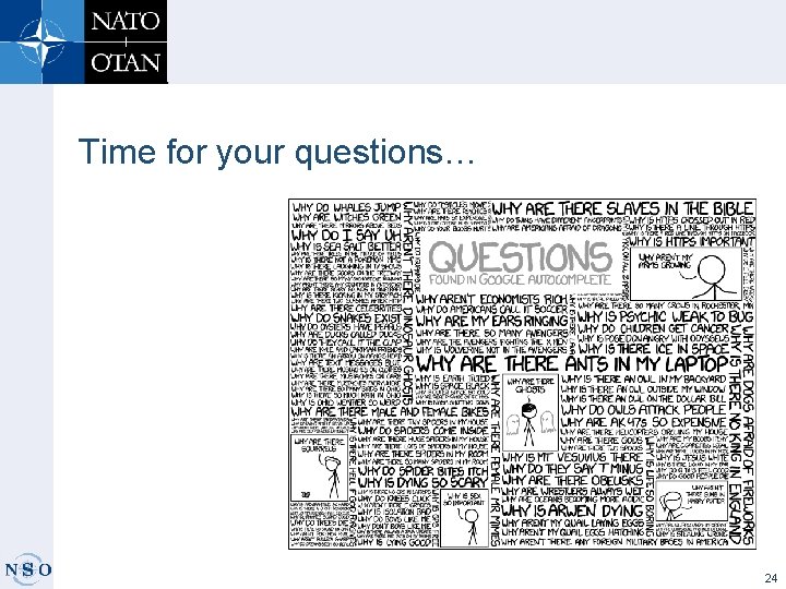 Time for your questions… 24 