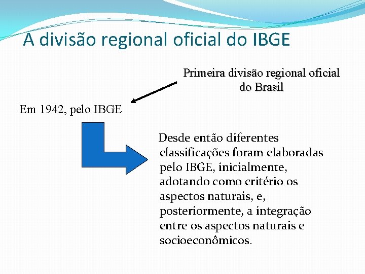 A divisão regional oficial do IBGE Primeira divisão regional oficial do Brasil Em 1942,