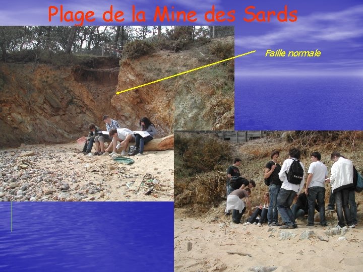 Plage de la Mine des Sards Faille normale Plage de la Mine des Sards Faille normale