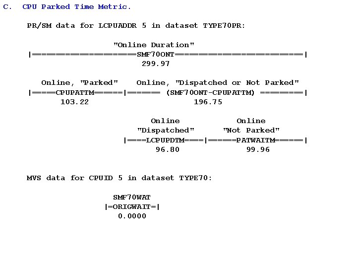 C. CPU Parked Time Metric. PR/SM data for LCPUADDR 5 in dataset TYPE 70