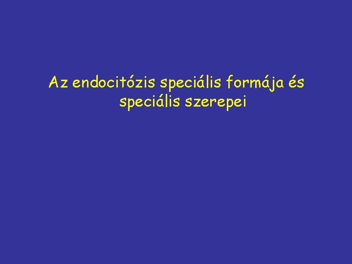 Az endocitózis speciális formája és speciális szerepei 