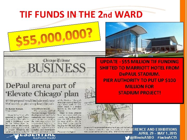 TIF FUNDS IN THE 2 nd WARD UPDATE - $55 MILLION TIF FUNDING SHIFTED