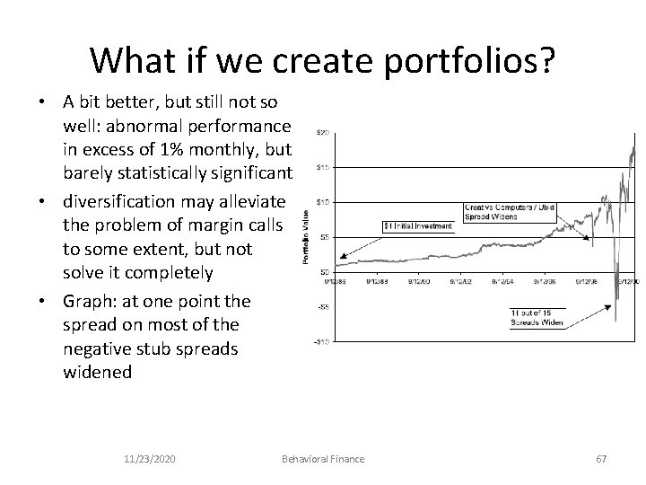What if we create portfolios? • A bit better, but still not so well: