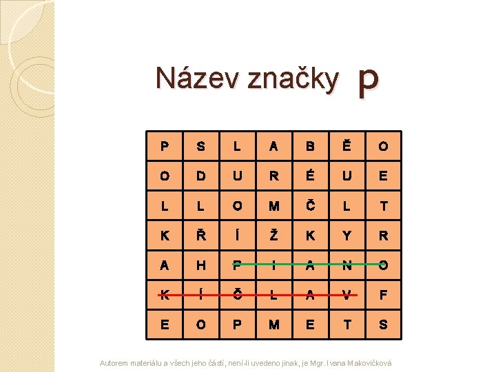 p Název značky P S L A B Ě O O D U R