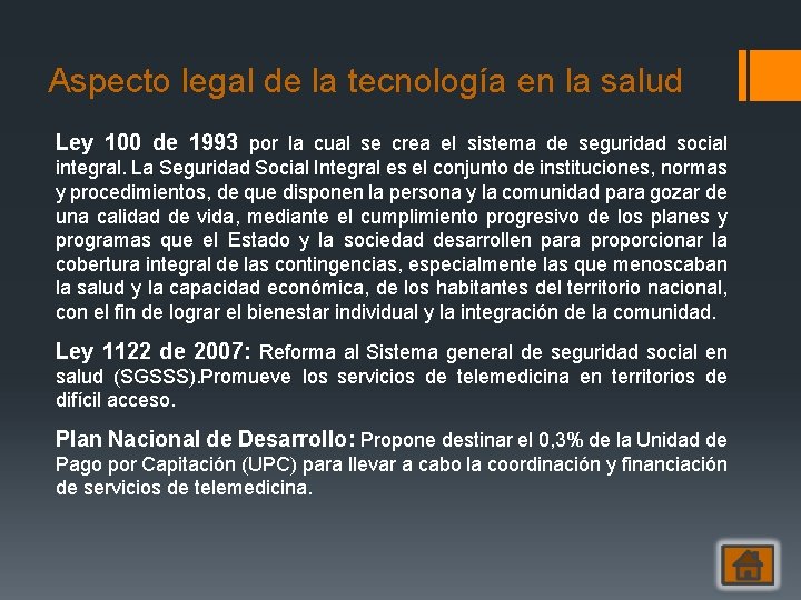 Aspecto legal de la tecnología en la salud Ley 100 de 1993 por la