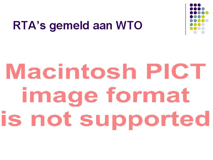 RTA’s gemeld aan WTO 
