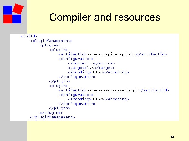 Compiler and resources 13 