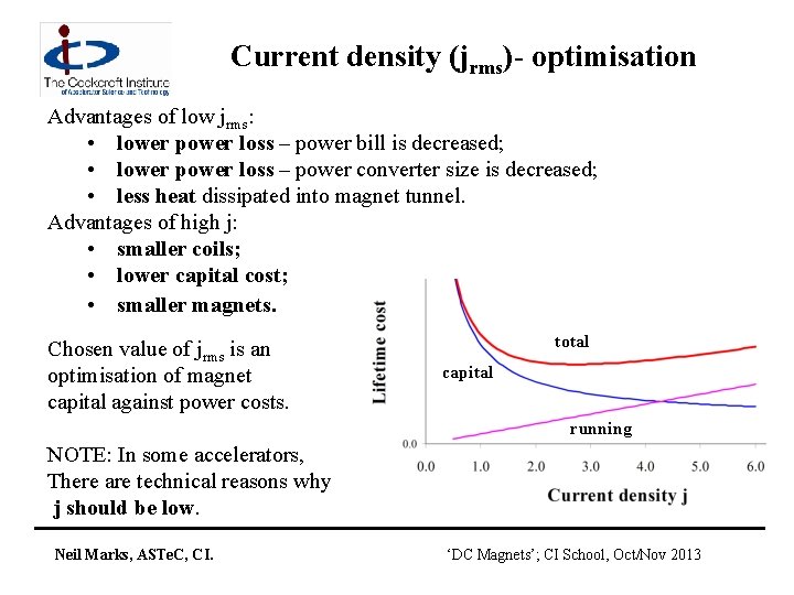 Current density (jrms)- optimisation Advantages of low jrms: • lower power loss – power