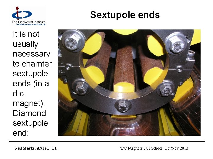 Sextupole ends It is not usually necessary to chamfer sextupole ends (in a d.