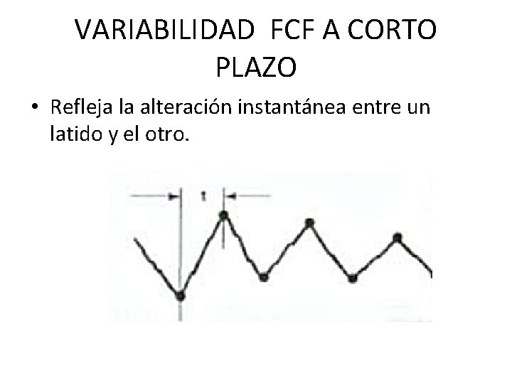 VARIABILIDAD FCF A CORTO PLAZO • Refleja la alteración instantánea entre un latido y